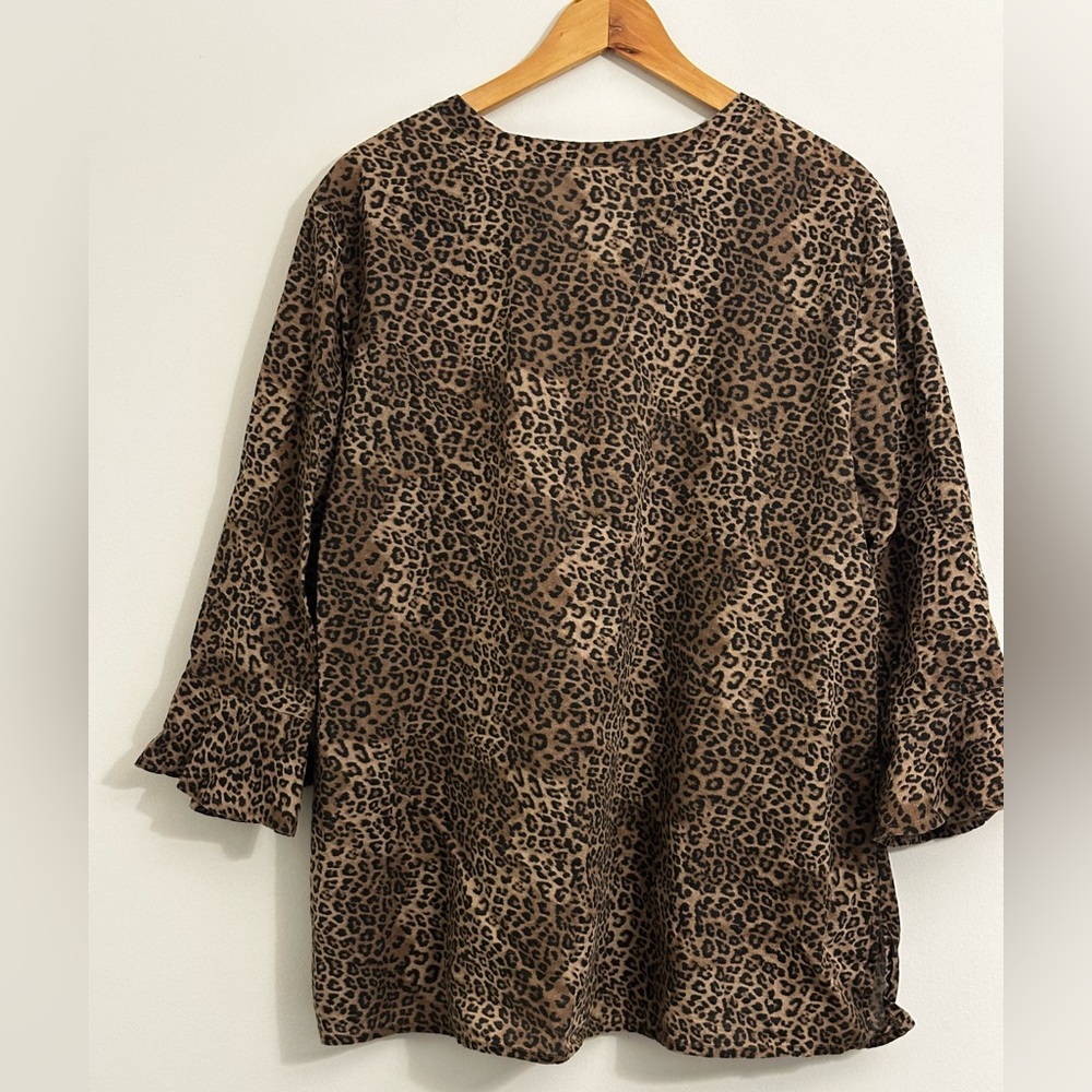 Chico's Embroidered leopard print top - Picture 3 of 5